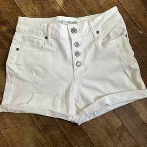 White high rise shorts